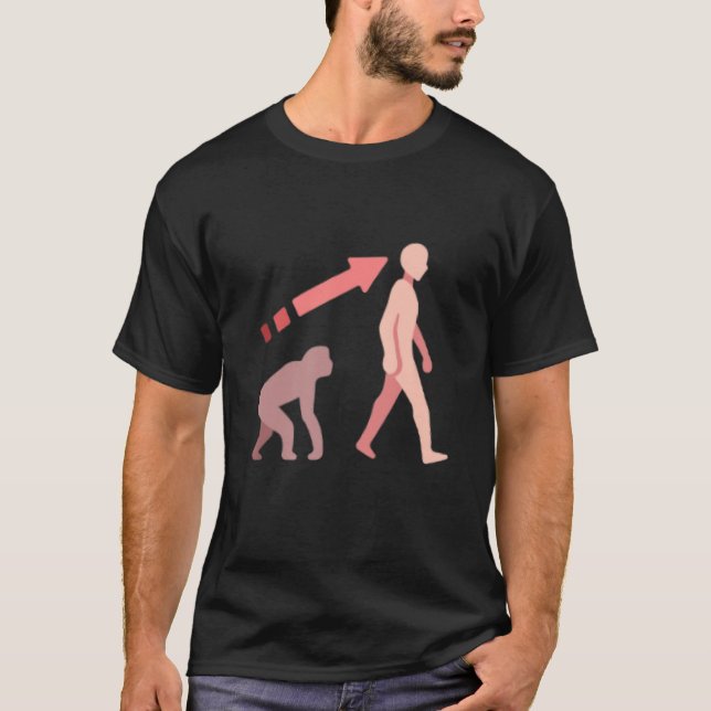 Evolution science human man ape monkey history nat T-Shirt (Front)