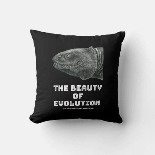Evolution shark beauty throw pillow