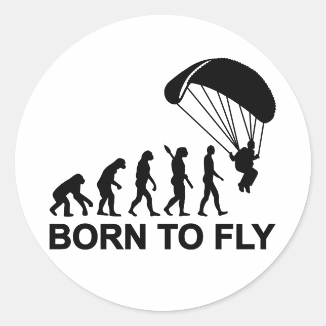 Evolution Skydiving born to fly Classic Round Sticker (Front)