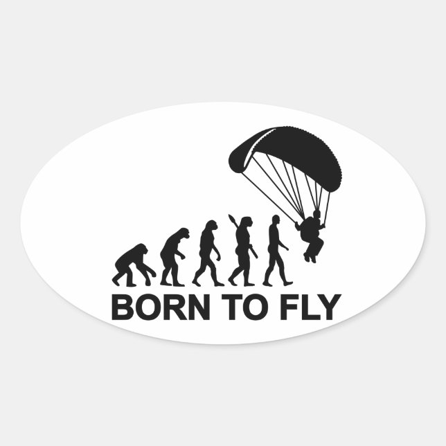Evolution Skydiving born to fly Oval Sticker (Front)