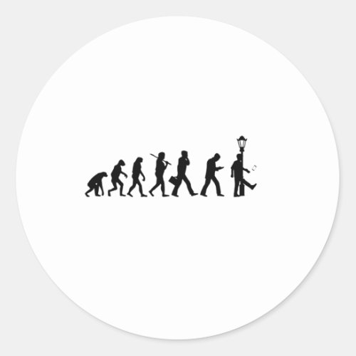 Evolution Smartphone _ Funny Motive Classic Round Sticker