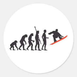 evolution snowboard classic round sticker