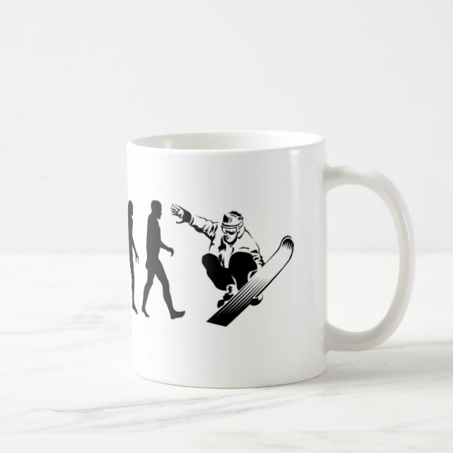 Evolution Snowboarder Coffee Mug (Right)