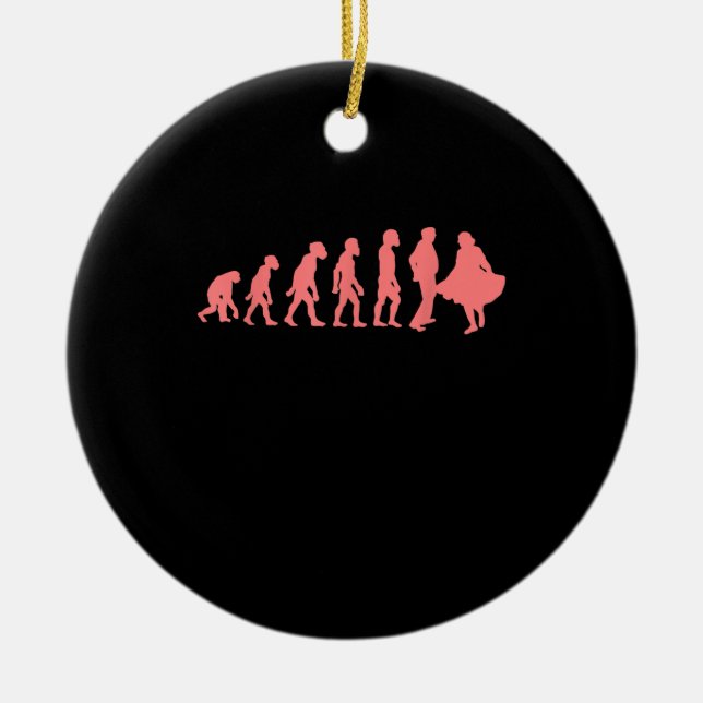 Evolution Square Dance Graphic Design Perfect Gift Ceramic Ornament (Front)