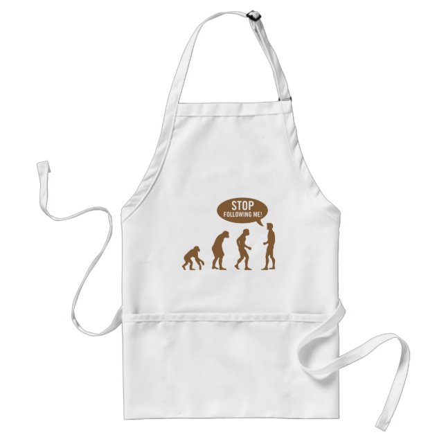 evolution - stop following me! adult apron (Front)
