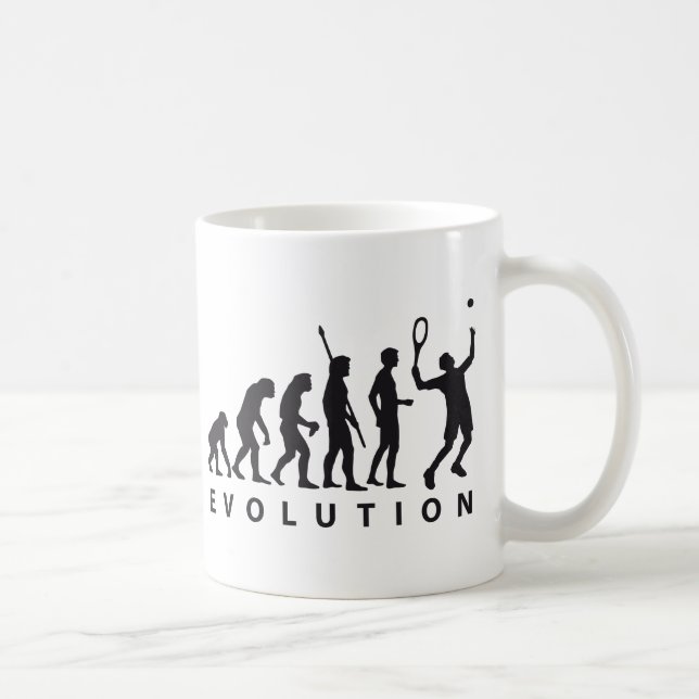 evolution tennis coffee mug (Right)