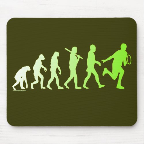 Evolution Tennis Humorous Tennis Tshirt Mouse Pad