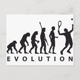 evolution tennis postcard