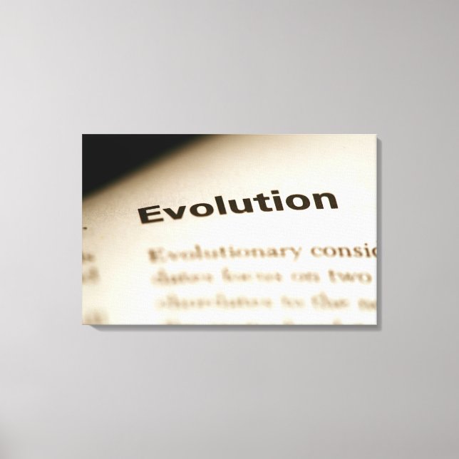 Evolution text on page canvas print (Front)
