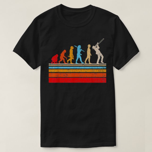 Evolution Trombonist Trombone Player Jazz Marching T-Shirt (Design Front)