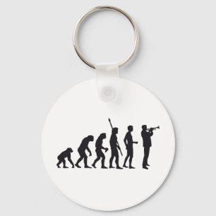 evolution trumpet player keychain