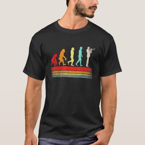 Evolution Trumpet Retro Vintage Funny Evolution Of T_Shirt