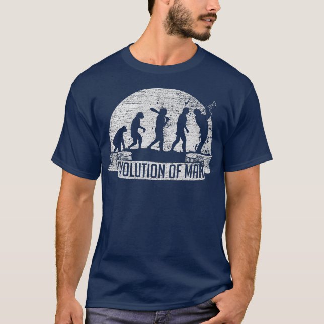 Evolution Trumpeter Gift Idea Trumpet T-Shirt (Front)