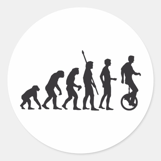 evolution unicycle classic round sticker (Front)
