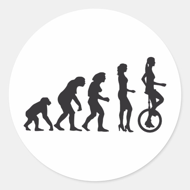 evolution unicycle classic round sticker (Front)