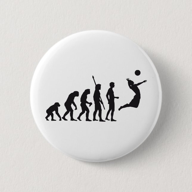 evolution volleyball pinback button (Front)