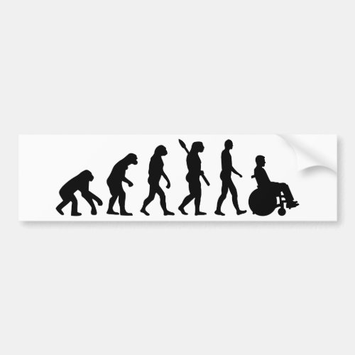 Evolution wheelchair handicaped bumper sticker