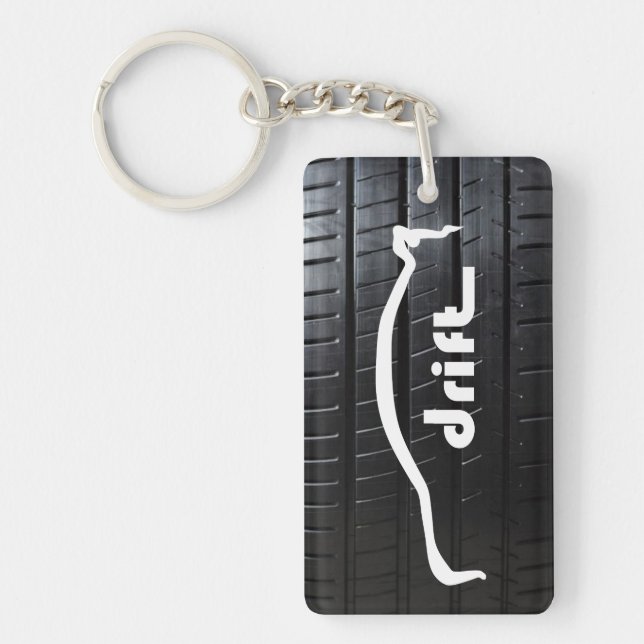 Evolution X Drift Logo with tire tread Keychain (Front)