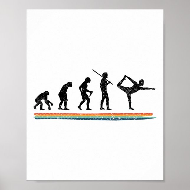 Evolution Yoga Funny Vintage  Poster (Front)