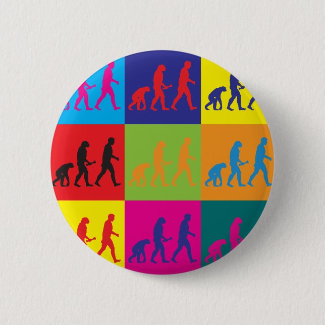 Evolutionary Biology Pop Art Pinback Button (Front)