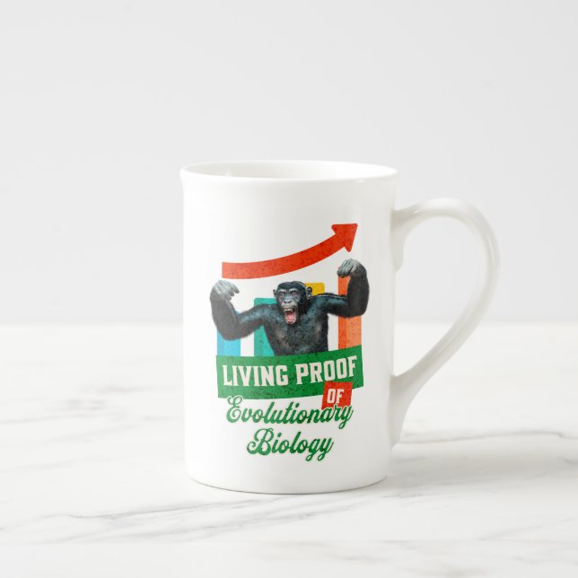 Evolutionary Biology Primate Humor Bone China Mug (Right)