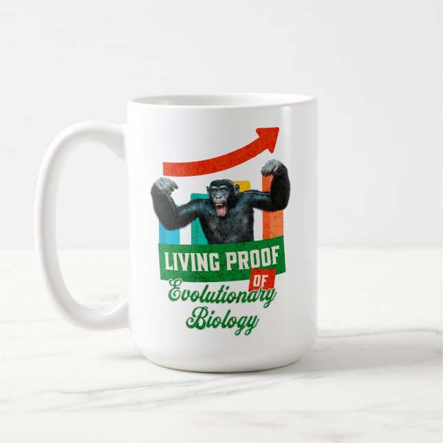 Evolutionary Biology Primate Humor Coffee Mug (Left)