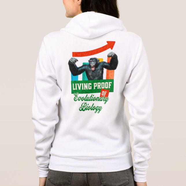 Evolutionary Biology Primate Humor Hoodie (Back)