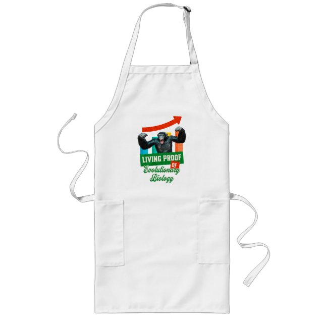 Evolutionary Biology Primate Humor Long Apron (Front)