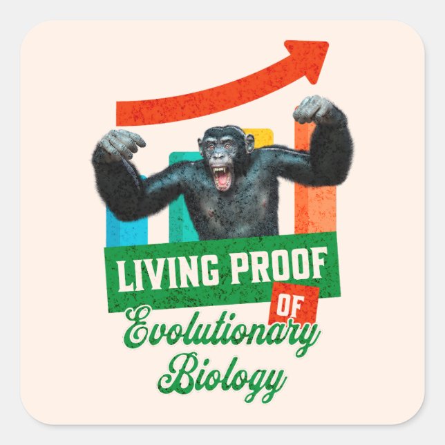 Evolutionary Biology Primate Humor Square Sticker (Front)