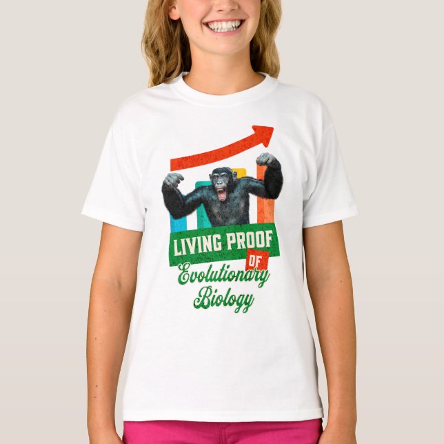 Evolutionary Biology Primate Humor T-Shirt (Front)