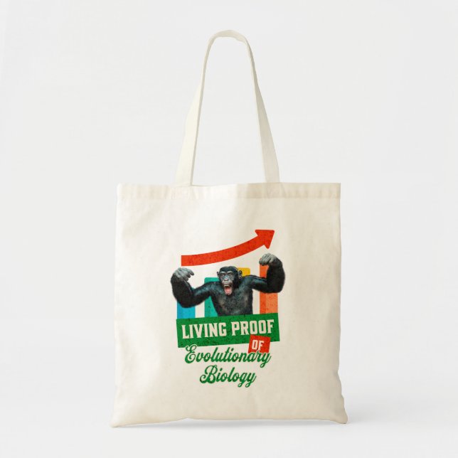 Evolutionary Biology Primate Humor Tote Bag (Front)