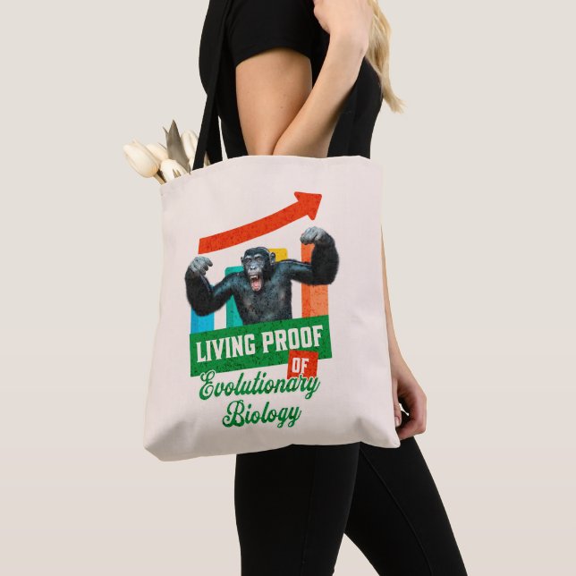Evolutionary Biology Primate Humor Tote Bag (Close Up)