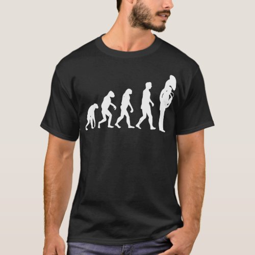 Evolutionary tubist tuba player tubaist marching b T_Shirt