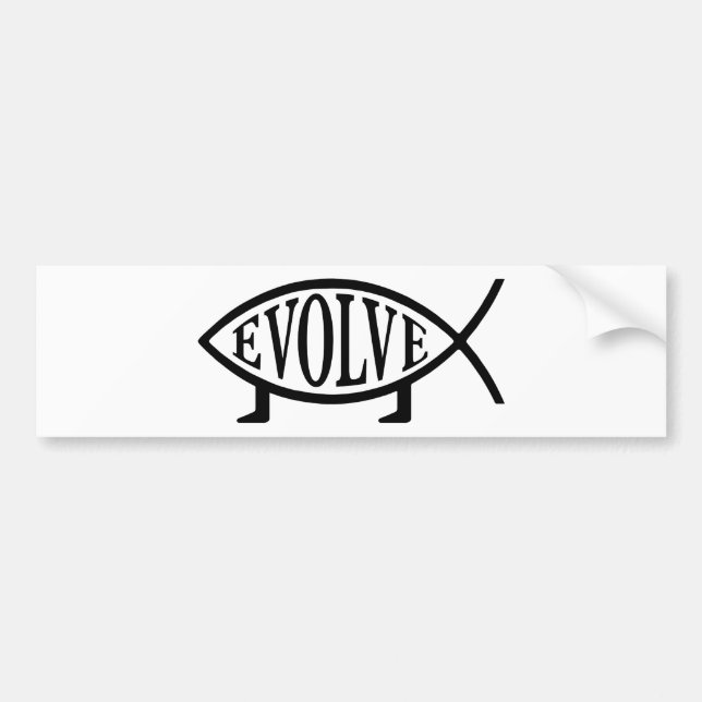 Evolve Fish Bumper Sticker (Front)