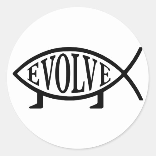 Evolve Fish Classic Round Sticker