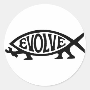 Evolve Fish Classic Round Sticker