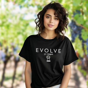 Evolve, Go Vegan Black and White Activism T-Shirt