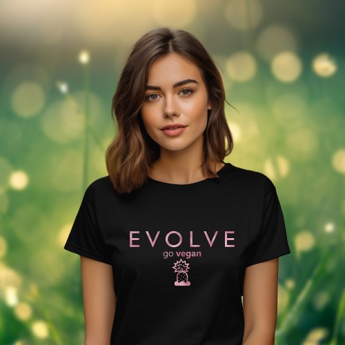 Evolve Go Vegan Pink Foil Activism T_Shirt
