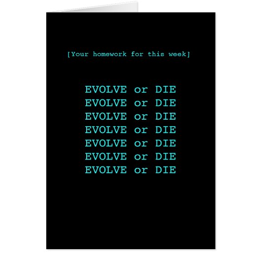 Evolve or die cards (Front)