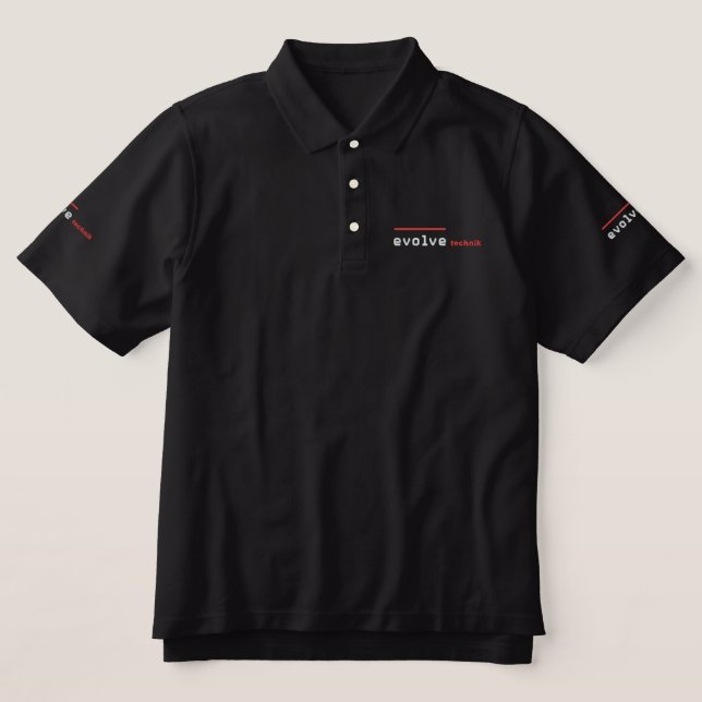 Evolve Technik Polo (black) (Design Front)