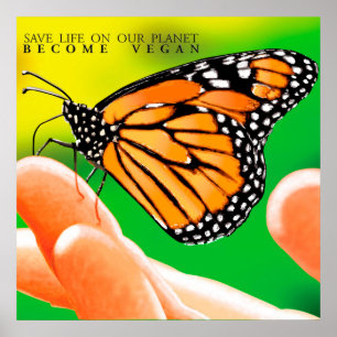 Evolve to Nonviolence. Become Vegan. Poster