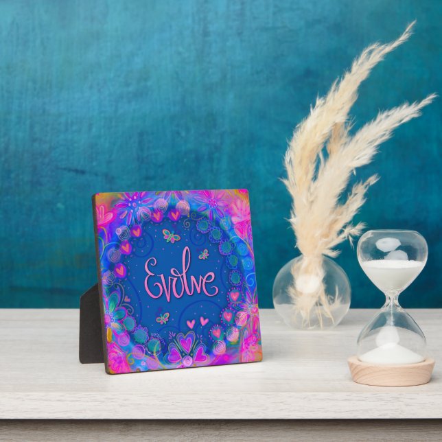 Evolve Whimsical Fun Cute Floral Inspirivity Plaque (Insitu)