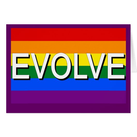 EVOLVE with Gay Pride Flag for Gay Rights Cards (Front Horizontal)