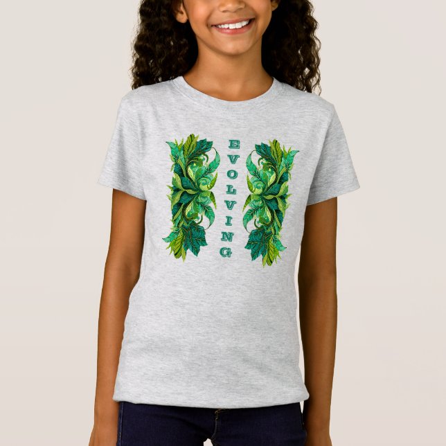 "Evolving" Botanical Floral Decorative T-Shirt (Front)