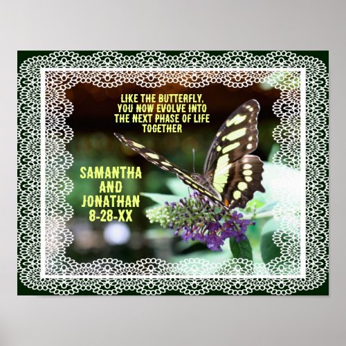 Evolving Butterfly Wedding Personalized Poster