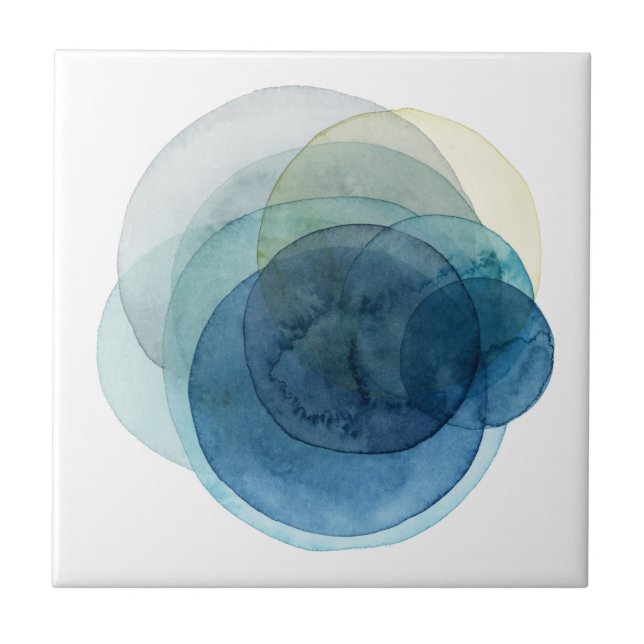 Evolving Planets - Watercolor Circles Ceramic Tile (Front)