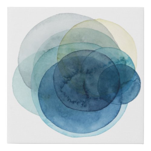 Evolving Planets _ Watercolor Circles Faux Canvas Print