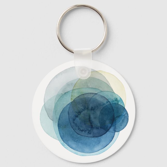 Evolving Planets - Watercolor Circles Keychain (Front)