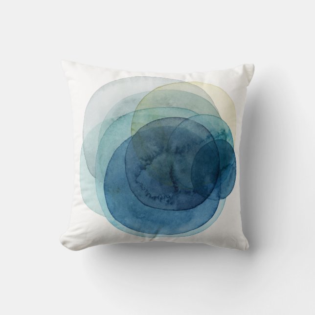 Evolving Planets - Watercolor Circles Throw Pillow (Front)