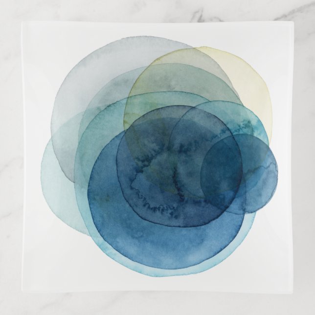 Evolving Planets - Watercolor Circles Trinket Tray (Front)